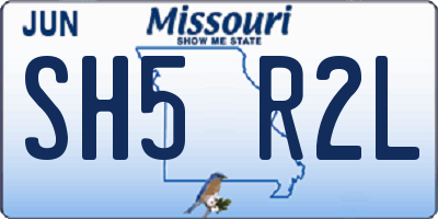 MO license plate SH5R2L