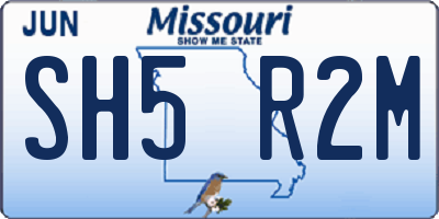 MO license plate SH5R2M
