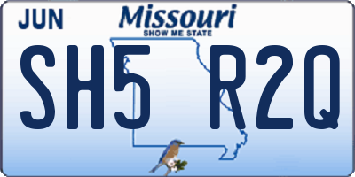 MO license plate SH5R2Q