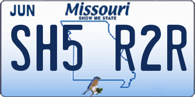 MO license plate SH5R2R