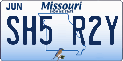 MO license plate SH5R2Y