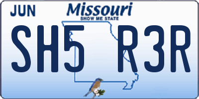 MO license plate SH5R3R