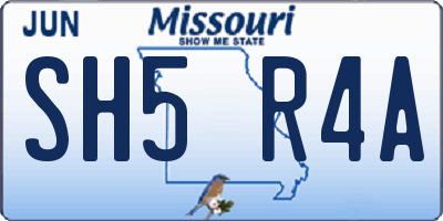 MO license plate SH5R4A