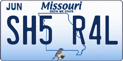 MO license plate SH5R4L