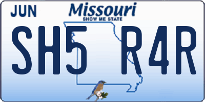 MO license plate SH5R4R