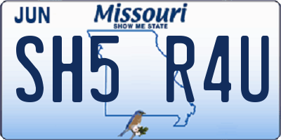 MO license plate SH5R4U