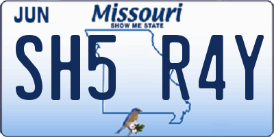 MO license plate SH5R4Y