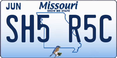 MO license plate SH5R5C