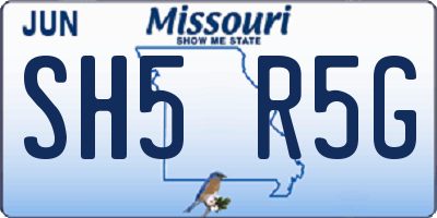 MO license plate SH5R5G