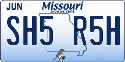 MO license plate SH5R5H