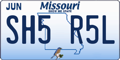 MO license plate SH5R5L