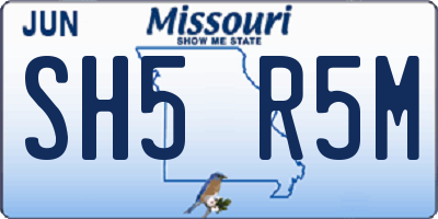 MO license plate SH5R5M