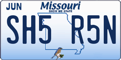 MO license plate SH5R5N