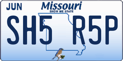 MO license plate SH5R5P
