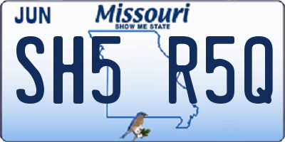 MO license plate SH5R5Q