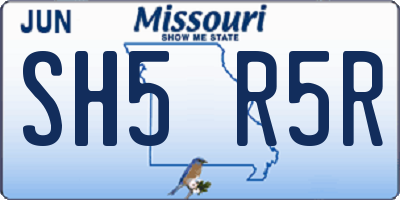 MO license plate SH5R5R