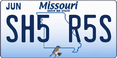 MO license plate SH5R5S