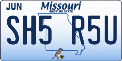 MO license plate SH5R5U