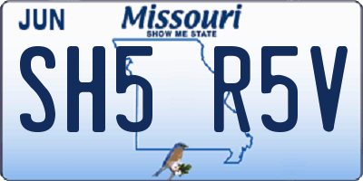 MO license plate SH5R5V