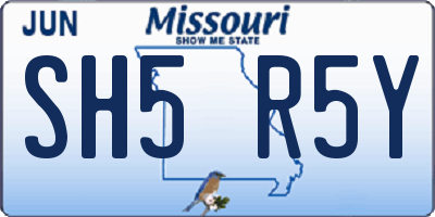 MO license plate SH5R5Y