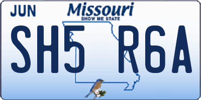 MO license plate SH5R6A