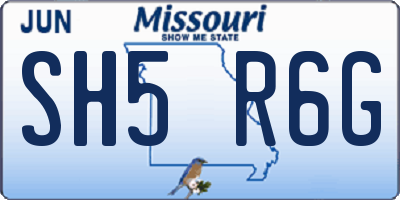 MO license plate SH5R6G