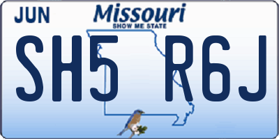 MO license plate SH5R6J