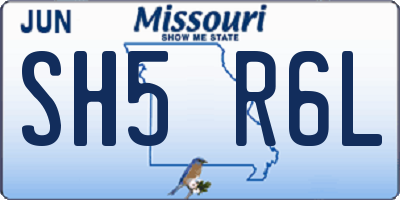 MO license plate SH5R6L