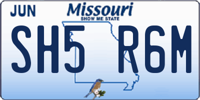 MO license plate SH5R6M