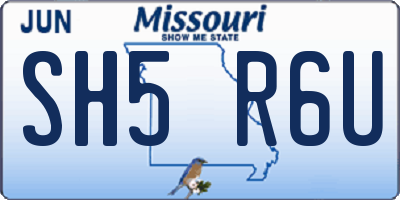 MO license plate SH5R6U