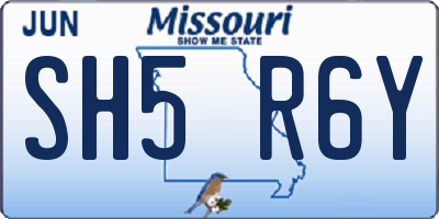 MO license plate SH5R6Y