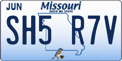 MO license plate SH5R7V