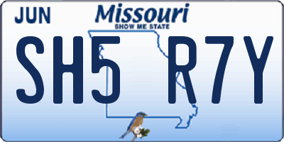 MO license plate SH5R7Y