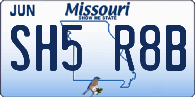 MO license plate SH5R8B
