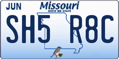 MO license plate SH5R8C