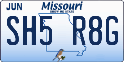 MO license plate SH5R8G