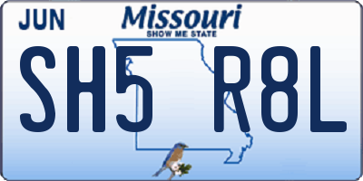 MO license plate SH5R8L