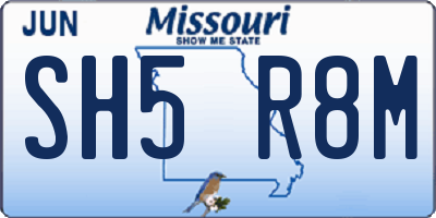 MO license plate SH5R8M
