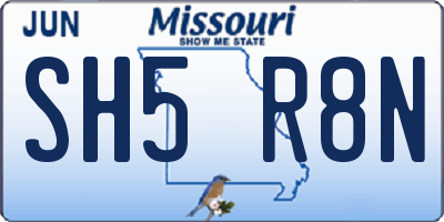 MO license plate SH5R8N