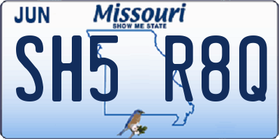 MO license plate SH5R8Q