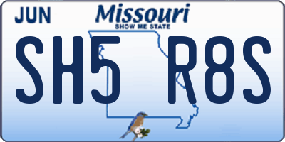 MO license plate SH5R8S