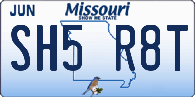 MO license plate SH5R8T