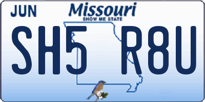 MO license plate SH5R8U