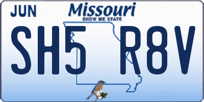 MO license plate SH5R8V