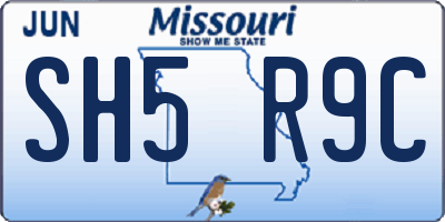 MO license plate SH5R9C