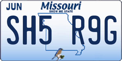 MO license plate SH5R9G