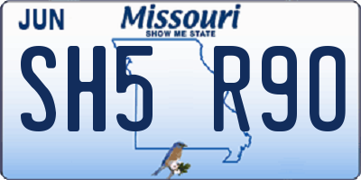 MO license plate SH5R9O
