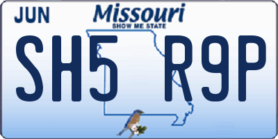 MO license plate SH5R9P