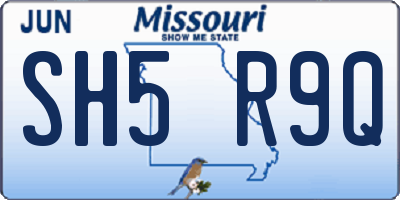 MO license plate SH5R9Q