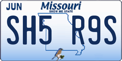 MO license plate SH5R9S